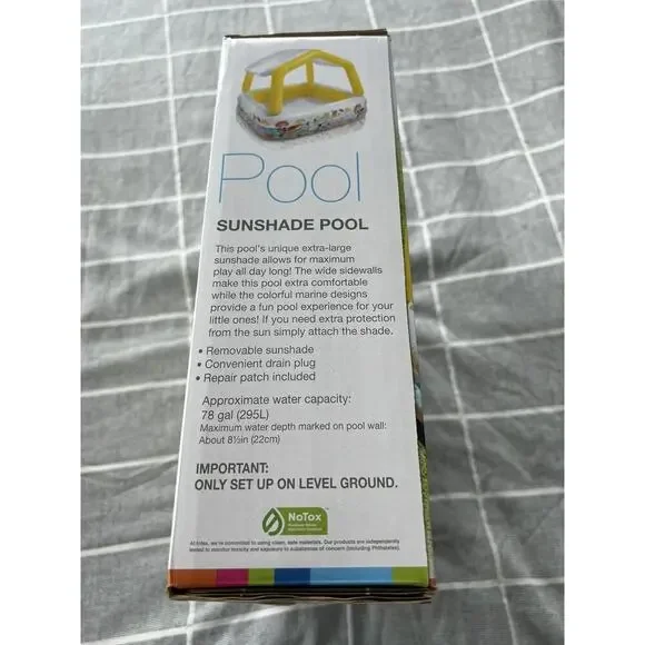 Intex Sunshade Inflatable Pool, 1 pool, portable swimming 62inx62inx48in - Picture 4 of 7